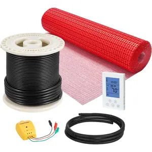 Father's Day Gift VEVOR 60 sqft Floor Heating Mat System, 120V Electric Radiant Heated Floor System, with Decoupling Membrane & Smart Control Thermostat & Alarm, Easy Installation for Tile, Stone, Vinyl