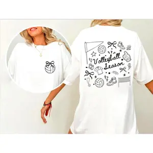 Volleyball T-Shirt, Comfort Volleyball Mom T-shirt 100% Pure Cotton T-shirt