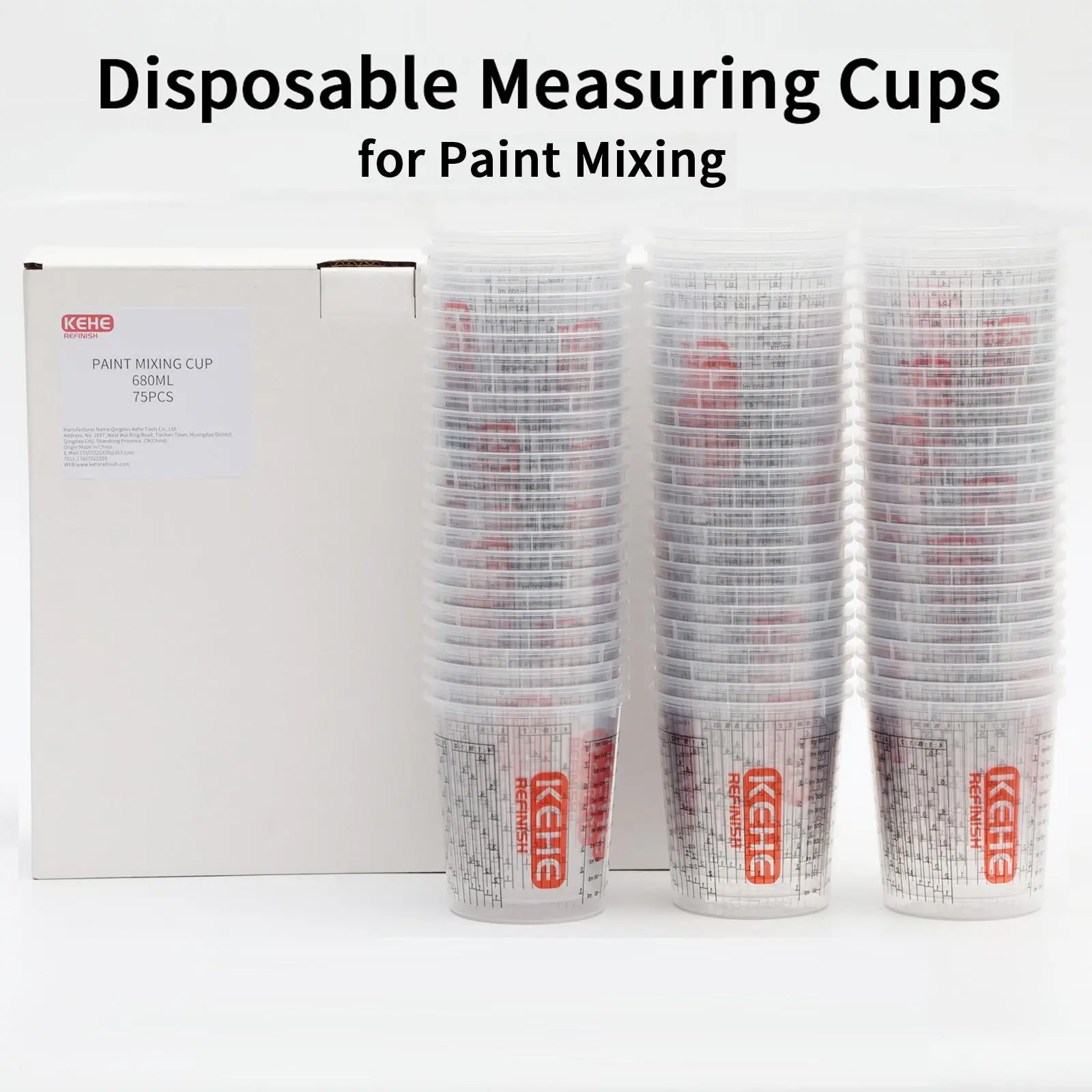 Disposable Measuring Cups for Paint Mixing for Paint, UV Resin Epoxy Clear Graduated 25/50/75/100 Pcs