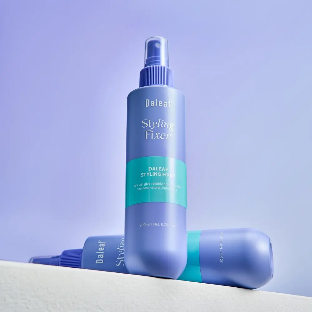 [DALEAF Official] Daleaf Glam Styling Fixer 6.76 fl oz | Long-Lasting Strong Hold Hair Spray for Curls & Volume | Natural Finish, No-Flake Fine Mist Styling Spray, 1 Pack