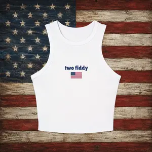 Two Fiddy American Flag Women's Racer Tank