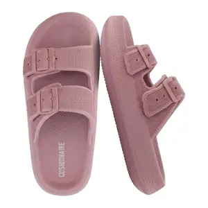 Cloud Sandals For Women Adjustable Double Buckle Waterproof EVA Slides Cozy Recovery Comfort