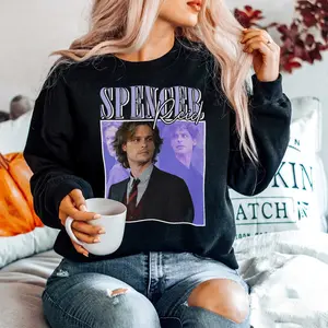 Spencer Reid Sweatshirts Spencer Reid 90s Vintage Hoodie T-shirt, New Design for Women Lady - Full Size Full Color Comfort Cotton Top Womenswear