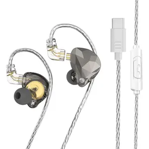 X4 Pro Type-C Removable In Ear Wired Earbuds with Dynamic High Fidelity, Low Bass Stereo, Suitable for Musicians and Musicians to Monitor Earbuds, Equipped with Microphone