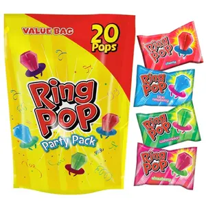 Ring Pop Lollipops - Bulk Candy Individually Wrapped Suckers Variety Party Pack- 20 Count w/Assorted Flavors - Hard Candy for Party Favors, Kids & Goodie Bags