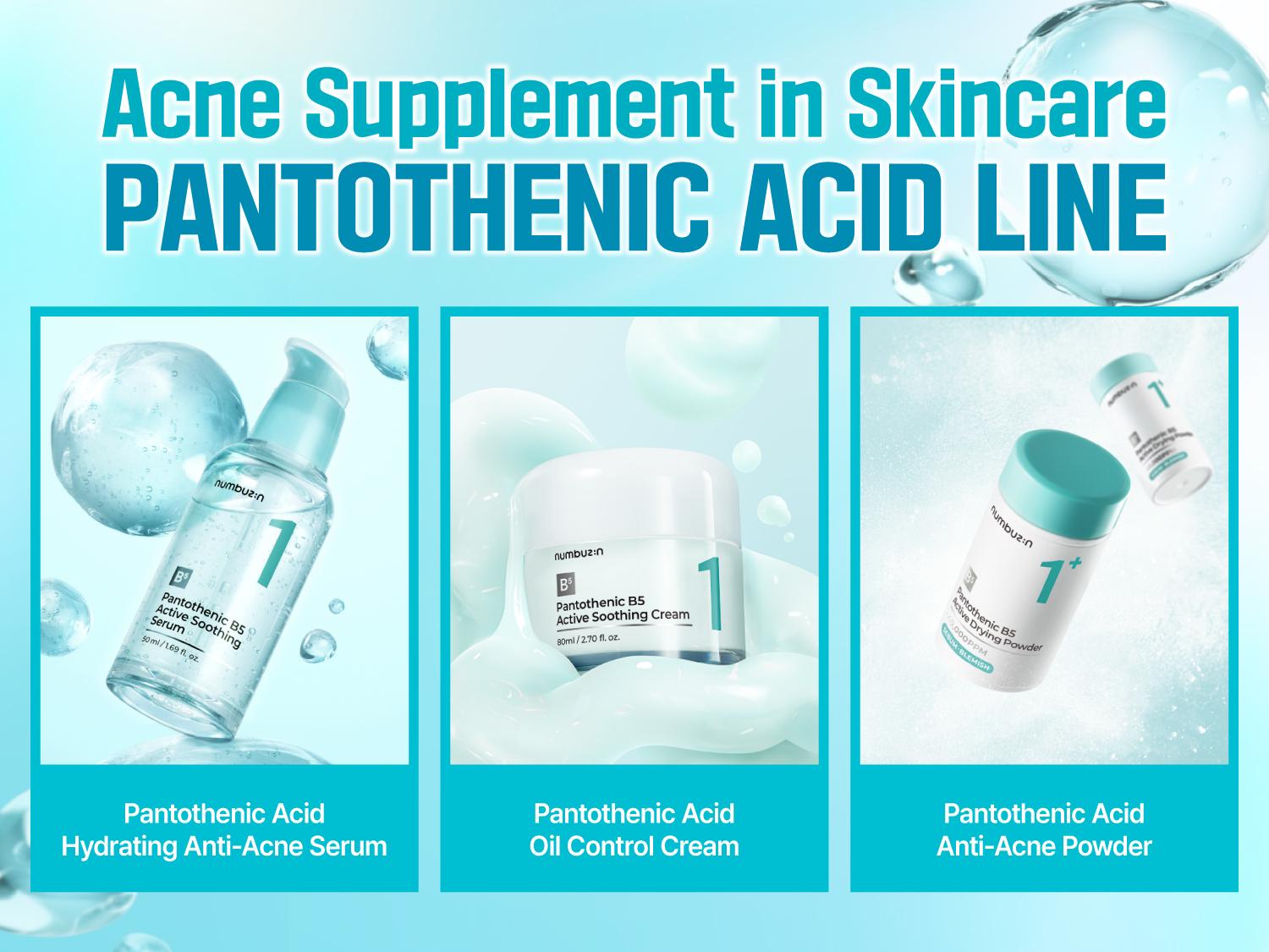 [numbuzin official shop] No.1 Acne Pantotenic Acid Set | No.1 Serum + Cream + Toner Pads + Powder