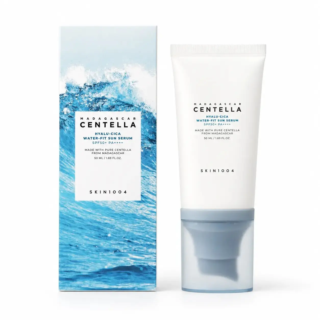 SKIN1004 Madagascar Centella Hyalu-Cica Water-Fit Sun Serum 50ml, 100ML, TWIN PACK- Sunscreen Sunserum