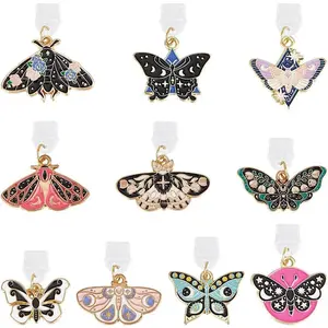 X-PCS13   10Pcs Type-C Dust Plug Charm 1~1.3 Inch Phone Anti-Dust Plugs with Butterfly Pendants Mobile Dustproof Plugs Moth USB C Port Caps Protector Pendants for Most Type-C USB Cell Phone