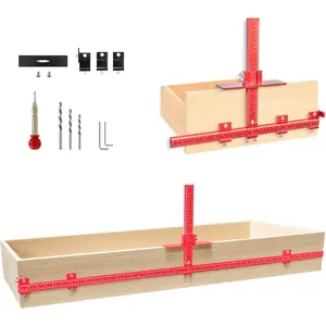 44" & 16" Max Cabinet Hardware Jig Kit, Cabinet Handle Jig and Auto Center Punch,  Alloy Cabinet Handle Template Drill Guide, Cabinet Pull Jig for Long Handles/Knobs/Pulls, Drawer/Door