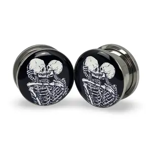 The Lovers Picture Plugs gauges pair body jewelry