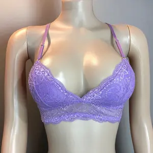 Floral Wire Free Purple Bralette