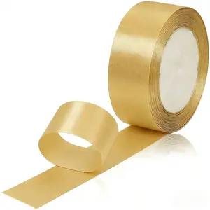 Luxury Champagne Gold Satin Ribbon - 41mm Wide 24.1 Meter Decorative Ribbon for Premium Ramadan Iftar Table Decor & Eid Celebration Styling, Wedding Ceremony Accents & Formal Proposal Decorations, Anniversary Gift Wrapping, Gift Wrapping Supplies