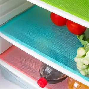 Waterproof & Oil-proof Refrigerator Liner, 4 Counts Washable Fridge Shelves Mat, Cover Pads for Freezer Glass Shelf Cupboard Drawer