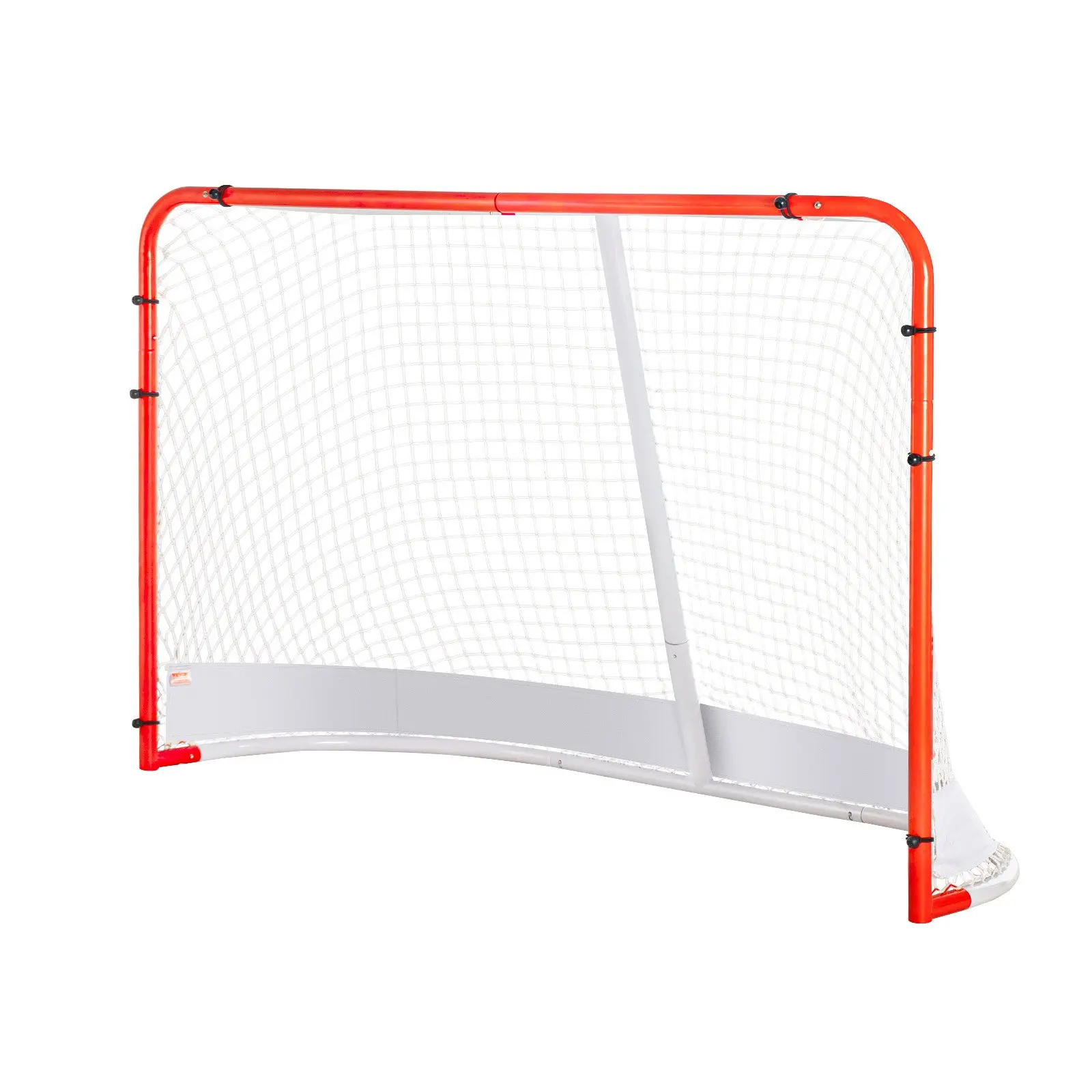 VEVOR Street Hockey Net, Indoor Outdoor Steel Hockey Goal, Official Regulation Pro Hockey Training Goal Set, Portable Hockey Goal with Net, Easy Assemble, 72x 48, White/Red