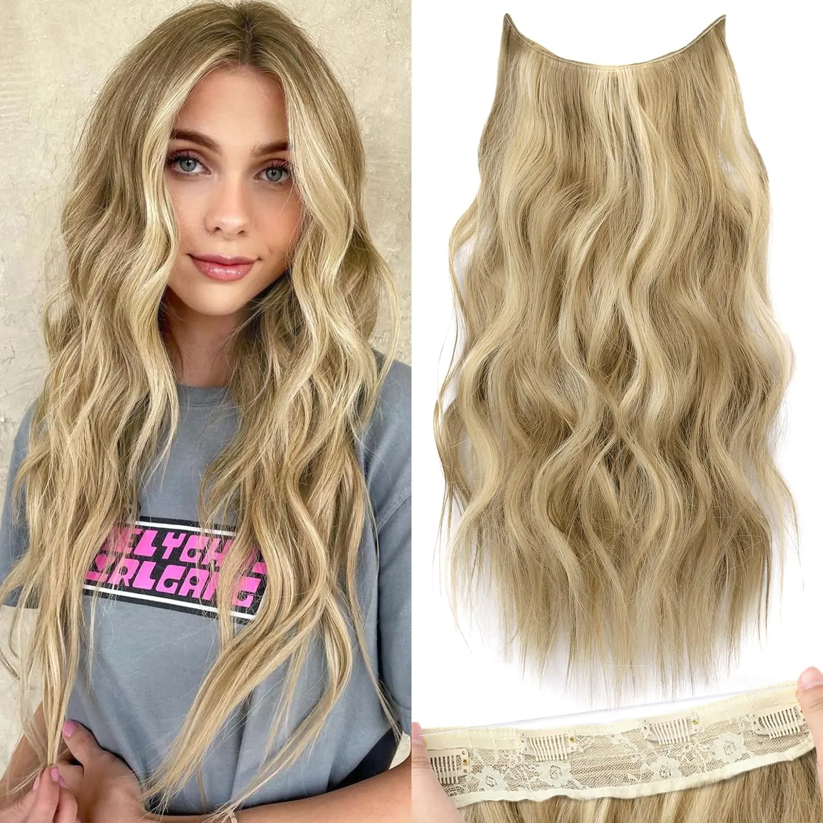 20inch Light Brown mix Golden Blonde