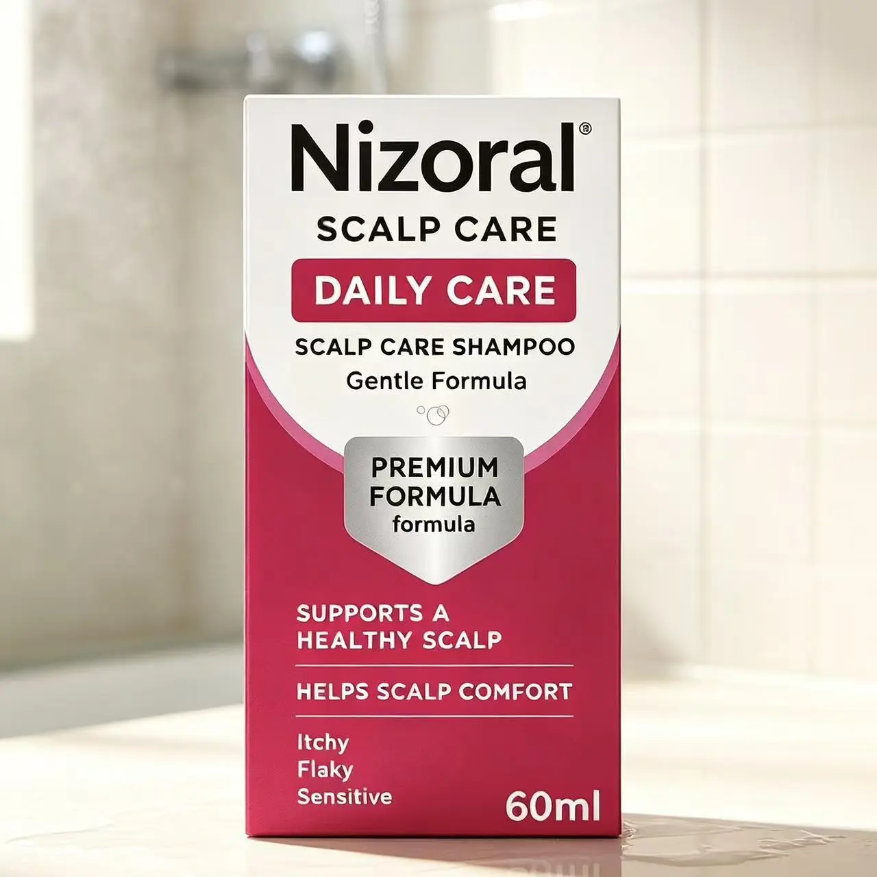 Nizoral Scalp Care Shampoo 2 fl oz (60 mL) – Gentle Daily Hair Cleanser, Deep Cleansing Formula for Fresh, Healthy Looking Scalp & Hair