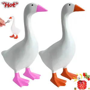 Desk Goose 7 Inches Desktop Goose Statue with Funny Valentines Day Gifts for Him Her Goose Key Holder Kawaii Room Decor Desk Goose Statue Cute Things Indoor Decor for Home Office and Home Funny House Warming Christmas holiday Gifts