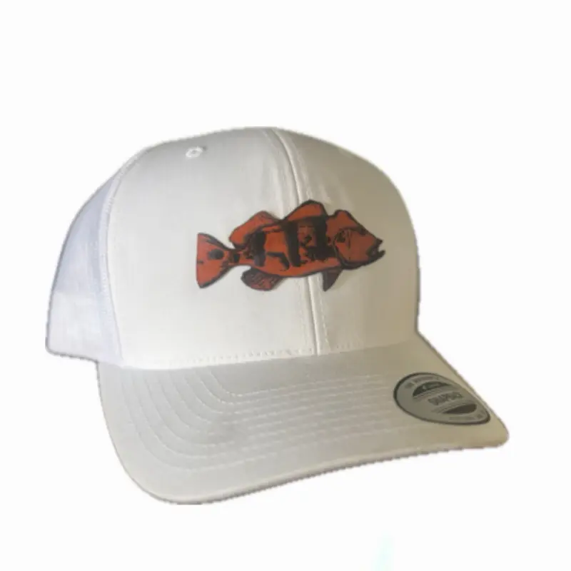 5-Panel Yupoong Hat W/ Brown Peacock Bass Patch