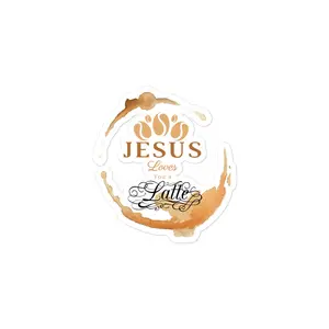 JESUS LOVES YOU A LATTE Bubble-free stickers