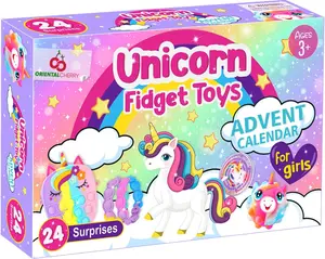 Easter Gift-2025 Advent Calendar - 24 Days of Unicorn Fidget Toys, Sensory Surprise for Toddlers and Kids Ages 3-10"