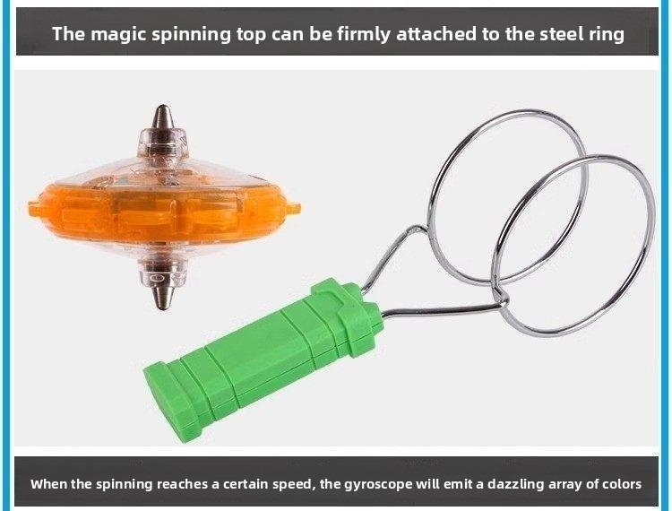 Kids' Light-Up Hand-Crank Magnetic Orbital Magic Yo-Yo – Glowing Spinning Gyro Toy with Magnetic Flywheel Effects
