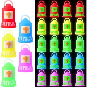 25 count Vbs 2026  is The Light Lanterns Figures Glow in Dark  Lights The Way Sign Christian Religious   and Seek Sunday School Favor (Partially Glowing,Multicolor)