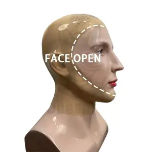 Latex hood cosplay Cap Costume Accessory fetisch seamless 0.4mm chlorined transparent