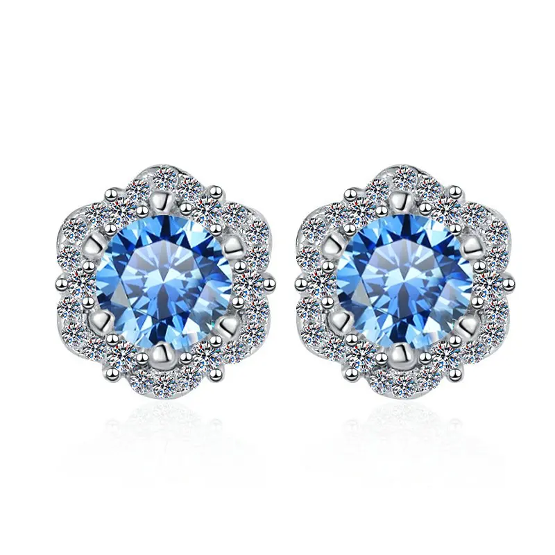 Super Sparkling Zircon 50 Cent Blue Diam