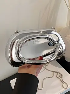 Acrylic Women's Evening Bag, Mirror Design, Elegant Clutch, Simple Party Bag, Fashion Accessory for Weddings, Christmas, Banquets, Birthdays