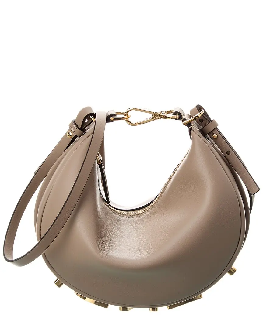 FENDI Fendigraphy Mini Leather Hobo Bag