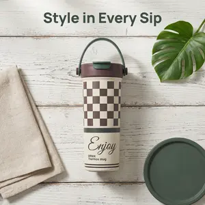18oz Stainless Steel Insulated Tumbler Flasks with Handle, Straw, Lid - Leak-Resistant, BPA-Free, Cup Holder-Fit, Portable Drinkware for Hot/Cold Beverages