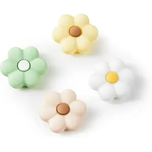 X-PCS21  Thumb Grips for Nintendo Switch 2, Cozy Daisy Joystick Caps, Soft Silicone Thumb Stick Cover for Switch 2 Joycon Controller, 4 Pack White Sage Green Floral Accessories for Analog