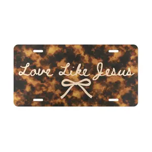 Love Like Jesus Tortoise Shell Christian License Plate, Girly Car Accessory