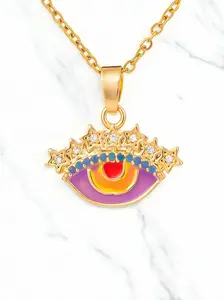 "Evil Eye" Necklace, 18K Gold Plated Steel Item# 87889-0 $25.00