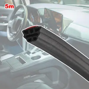Rubber 3-Layer Car Door Seal Strips Sound Insulation Weatherstrip Accessories 5M [TS]