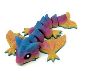 Gocutouts Baby Wyvern Dragons Figures - Bulk Packs 3d Printed Matte Pastel Rainbow