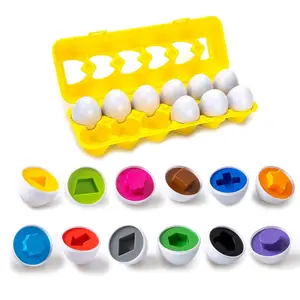 Mother's Day Color & Shapes Matching Egg Toy - Shape Sorting & Color Recognition Learning Toy for Toddlers - Preschool Game - Montessori Education - Easter Eggs, Egg-Shaped