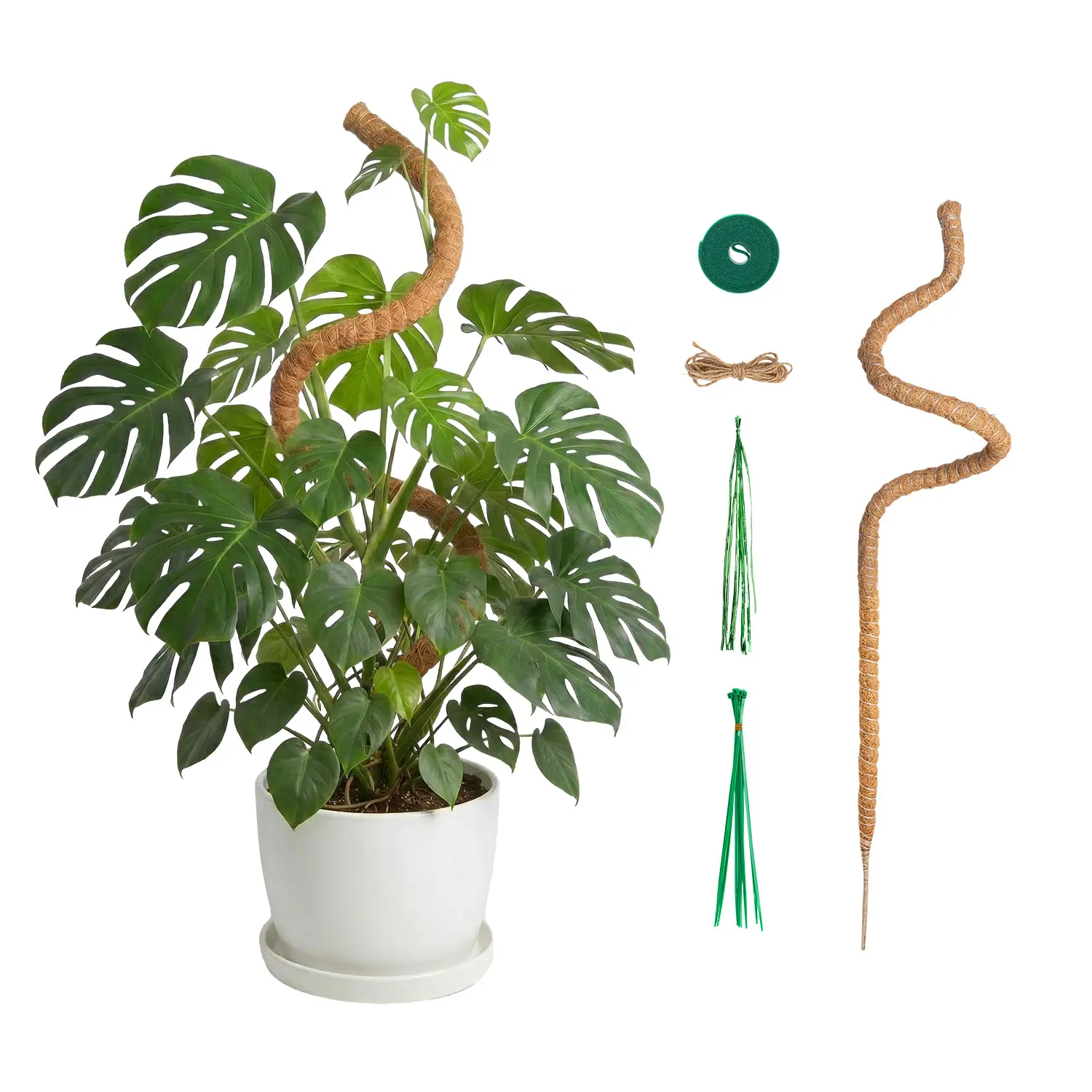 Mcbazel 47'' Bendable Moss Pole Monstera Plant Support for Climbing Indoor Plants - Tall Coir Plant Support Stake with 7mm Strong Aluminum Core for Houseplants - Accessories for Monstera Pot