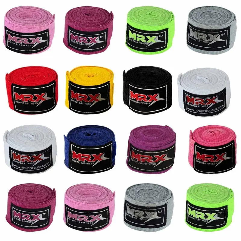 MRX Boxing Hand Wraps 100% Polyester Cotton Multi Colors 180 Inches Length Durable Comfortable Wrist Support for MMA Boxing Muay Thai Kickboxing Training