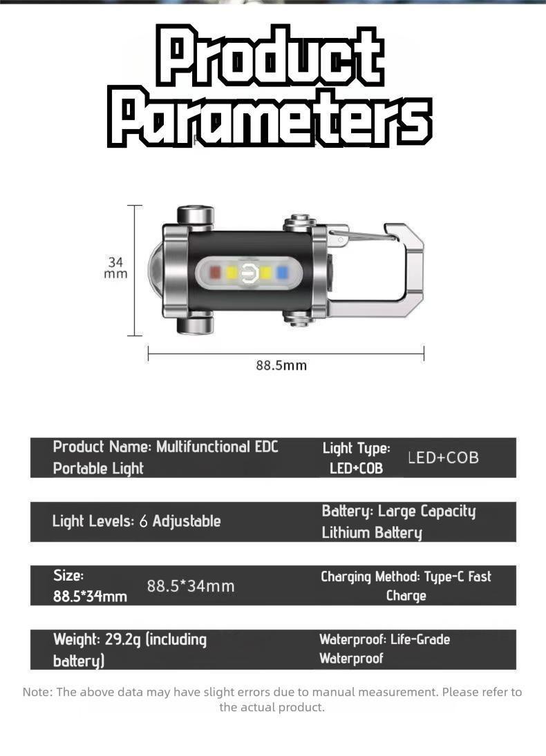 【2026】 Rechargeable Mini Keychain Flashlight ,Super Bright,1200 Lumens EDC Mini Flashlights, COB Keychain Work Light Flashlights  6 Light Modes, Bright Mini Keychain Light for Walking, Searching ,camping and Hiking boyfriend、family best gift