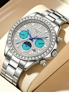 Men's Automatic Mechanical Watch, Backside Cutout Design, Full Auto Men's Mechanical Wristwatch, Luminous Hands, Scratch-Resistant Glass, Perfect Christmas Gift