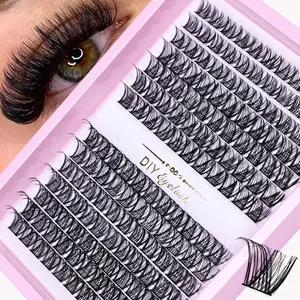 154pcs Cluster Lashes 10-16mm Wispy Individual Lashes Extensions Natural Look Lashes D Curl Fluffy Cluster Lashes DIY Eyelash Soft Lashes