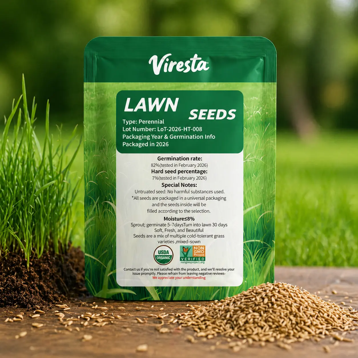 Grass Seed and Shade Grass, Grows quickly and withstands all seasons, perfect for high-quality turf and golf courses, High Germination Grass Seeds Grown in USA