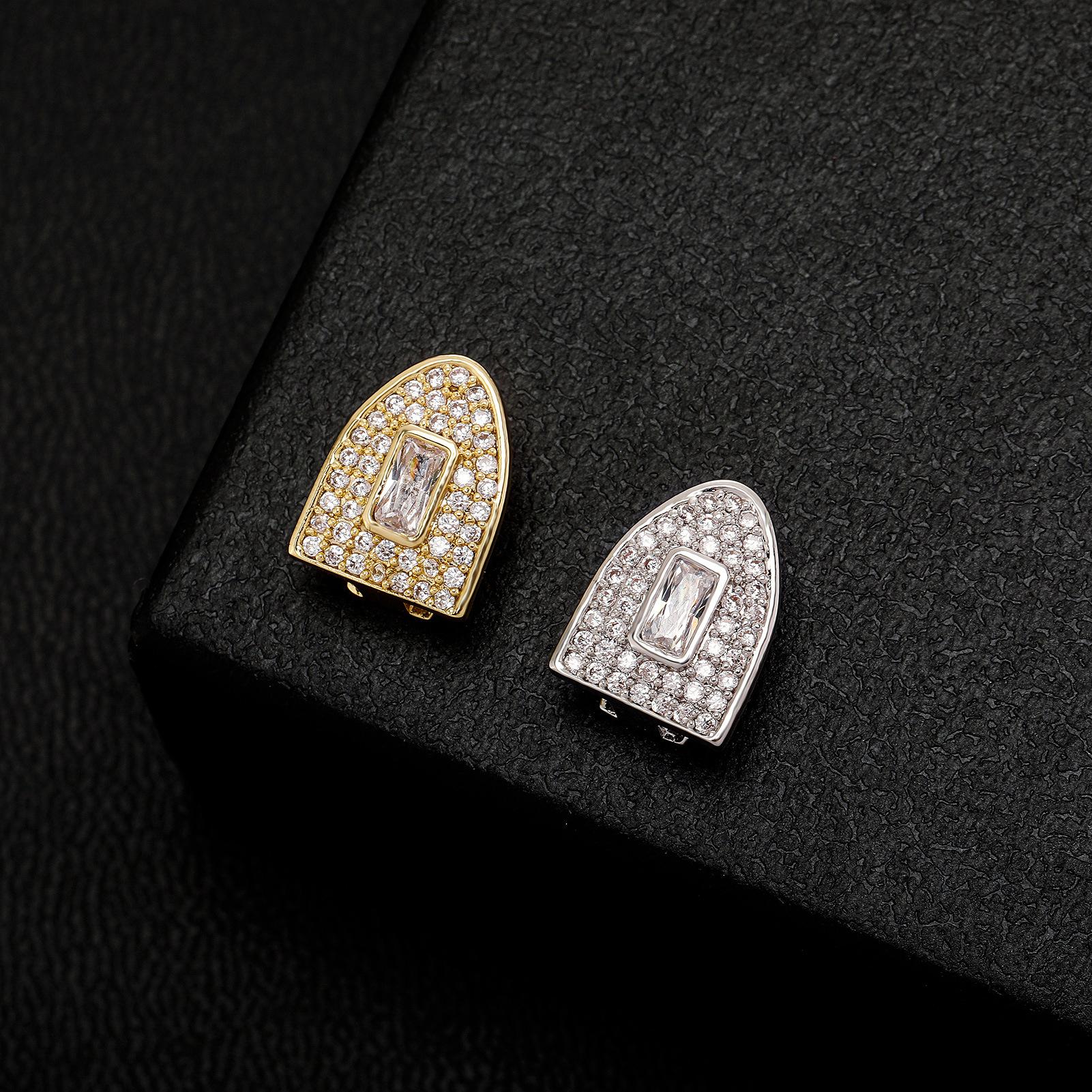 New personality and fashion selling single braces love full zircon braces TEMU explosions Halloween braces exquisite daily tide matching ornaments.