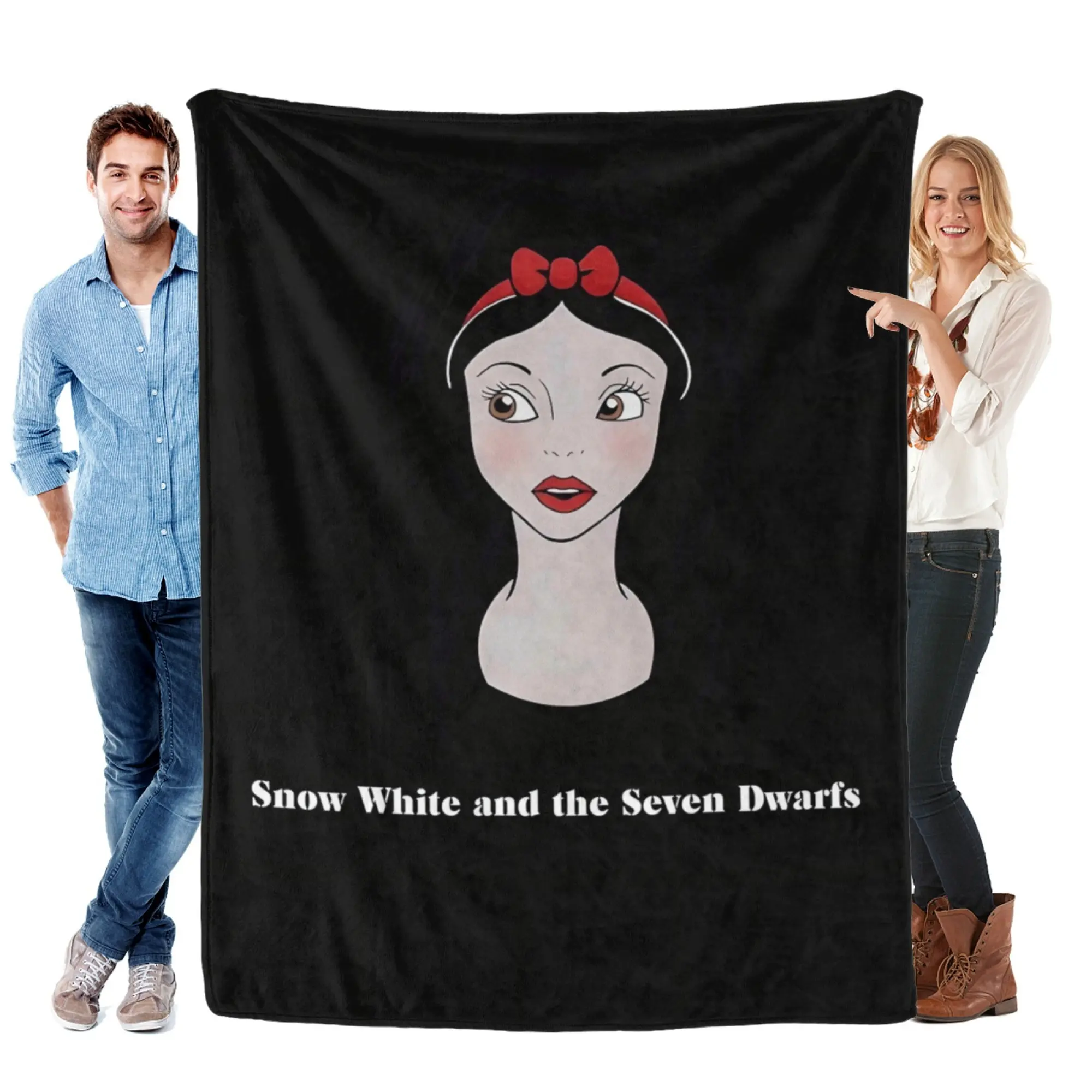 [SummerVibes] DISNEY CLASSIC Snow White Soft Flannel Blanket, Minimalist 2D Print Cozy Throw, Office Nap, Home Decor & Outdoor Sports Multi-Purpose
