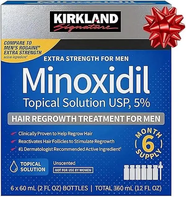 Kirkland Signature 5% Minoxidil Topical Hair Regrowth – 6 Month Supply