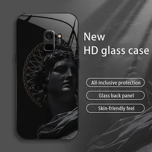 Suitable for [Galaxy S9] New high-end simple dark series glass mobile phone case New business simple explosion-proof glass mobile phone case Affordable environmentally friendly anti-fall and anti-fingerprint 995