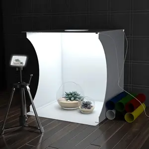 Qulable Photo Studio Box, Mini Photo Shooting Tent Kit, Foldable Photography Lighting Softbox with 6 Colors Photography Backdrops for Advertising Photography Lighting Tool (20 cm Light Box)