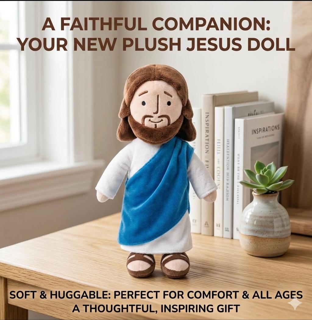 Jesus Plush Doll – Soft Religious Stuffed Toy, Christian Faith Gift, Cute Prayer Companion, Inspirational Bible Figure, Easter & Christmas Gift, Random Style Shipment Available