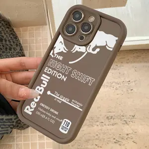 Bull Energy Drink Tpu Anti-Drop Protective Case for iPhone 6/7/8/x/XS/XR/XS Max/11/12/13/14/15/16/17 Pro Max, Perfect Gift